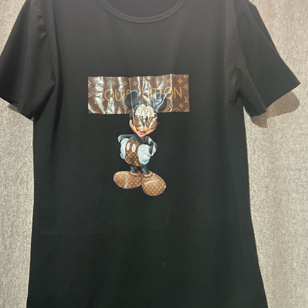 LV Disney Black Short Sleeve Graphic Tee - Women's